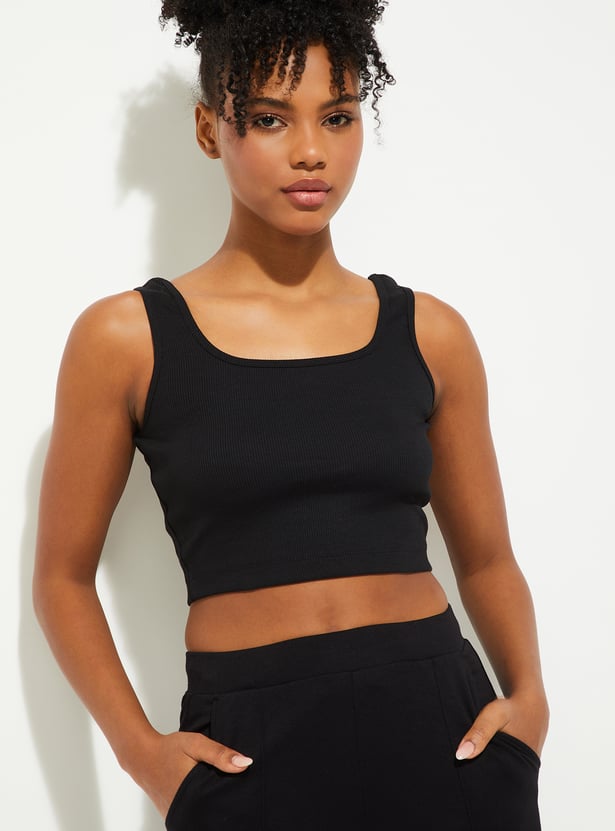 URB_N Women Ribbed Tank Crop Top