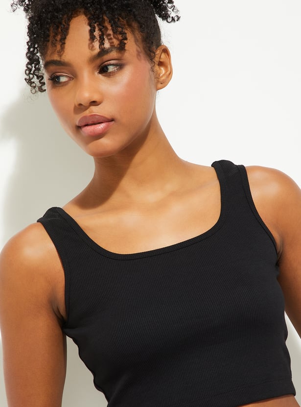 URB_N Women Ribbed Tank Crop Top