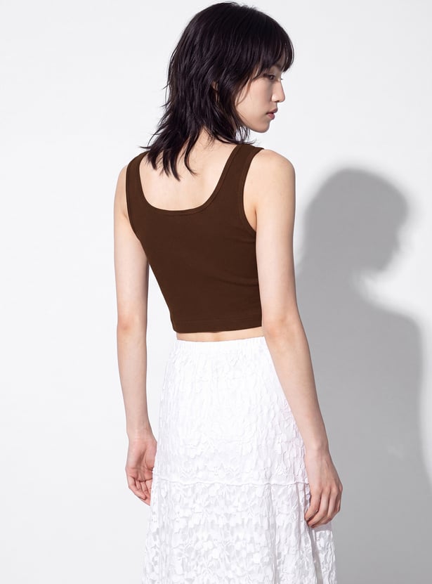 URB_N Women Ribbed Tank Crop Top