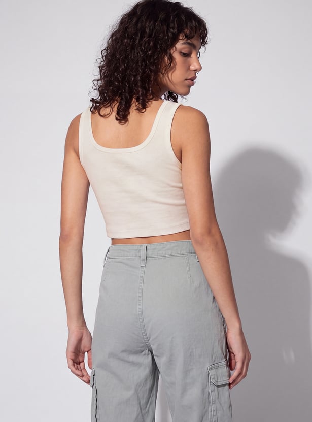 URB_N Women Ribbed Tank Crop Top