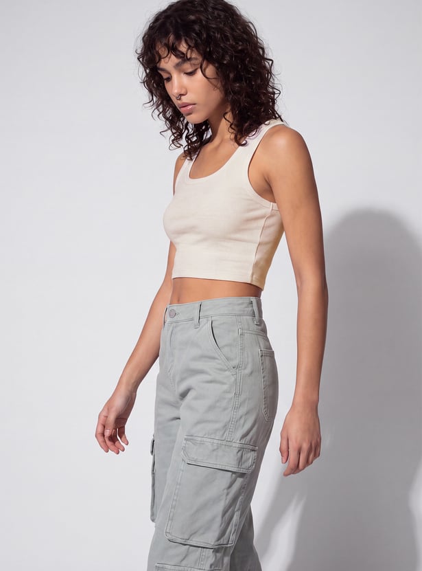 URB_N Women Ribbed Tank Crop Top