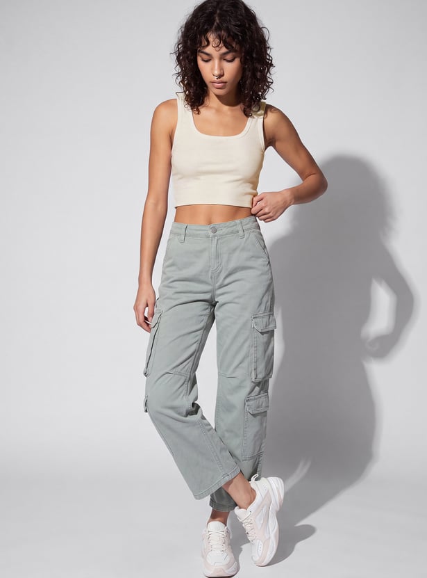 URB_N Women Ribbed Tank Crop Top