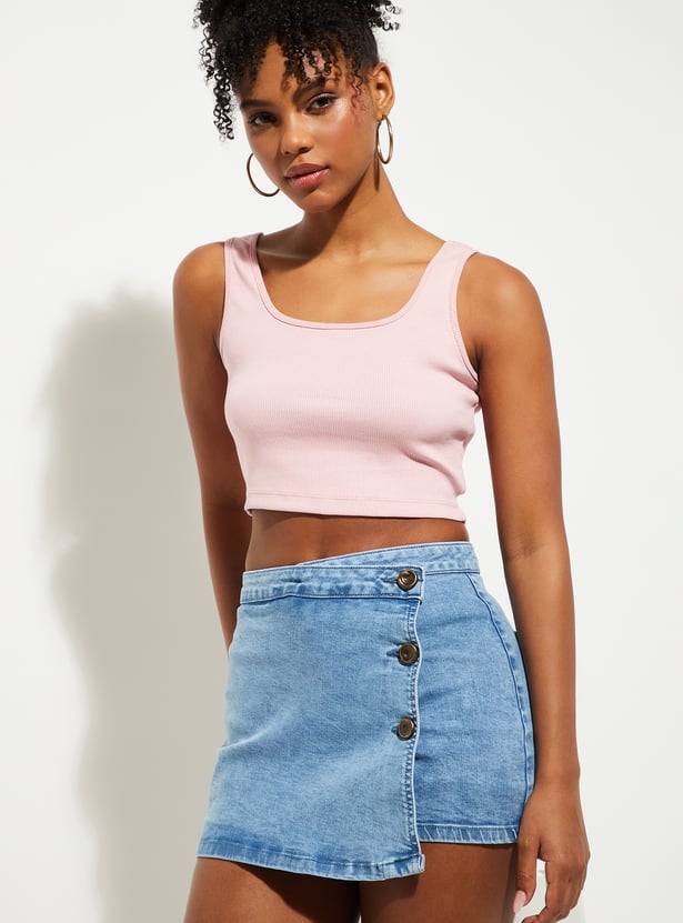 URB_N Women Ribbed Tank Crop Top