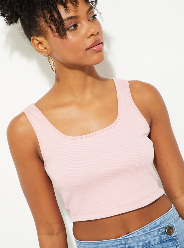 URB_N Women Ribbed Tank Crop Top