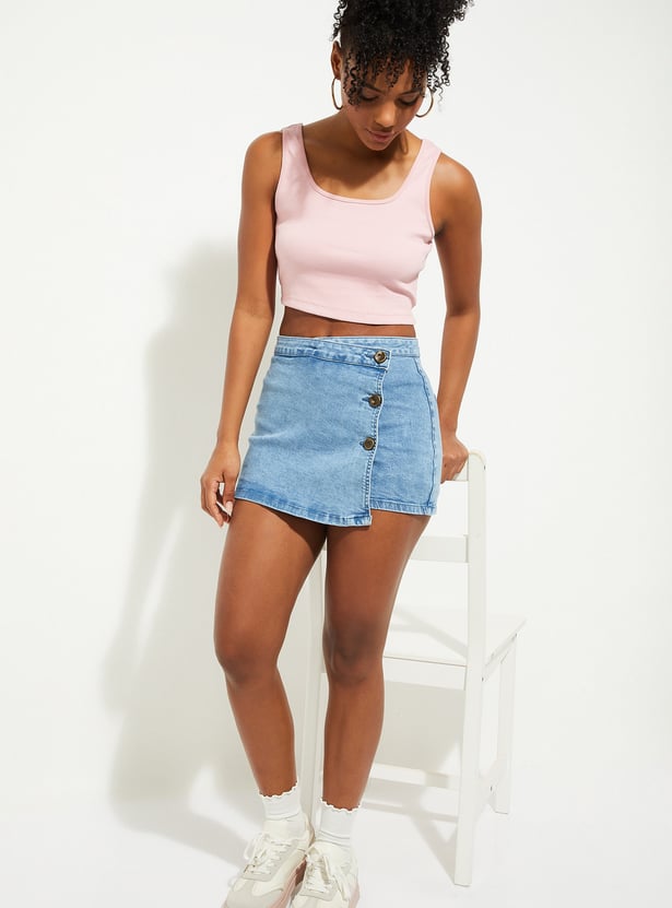 URB_N Women Ribbed Tank Crop Top
