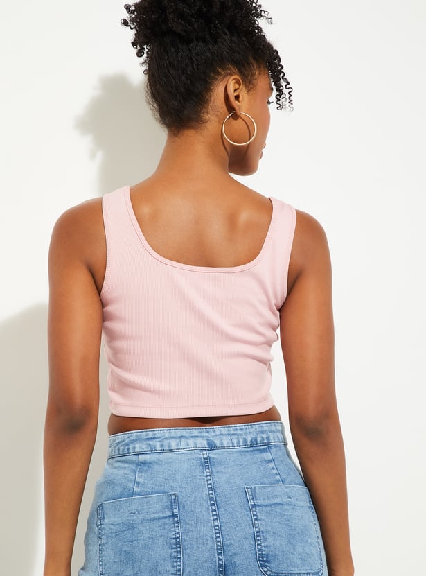 URB_N Women Ribbed Tank Crop Top