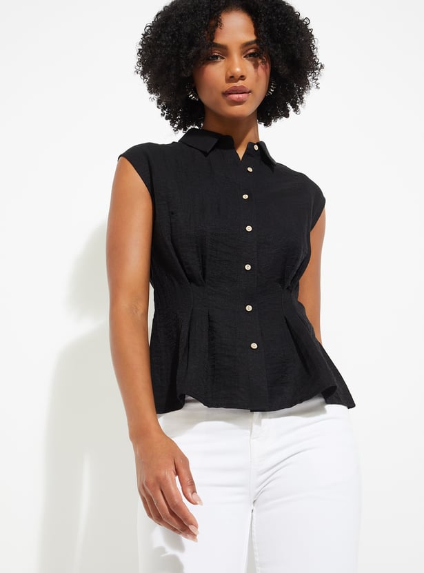 URB_N Women Solid Peplum Top
