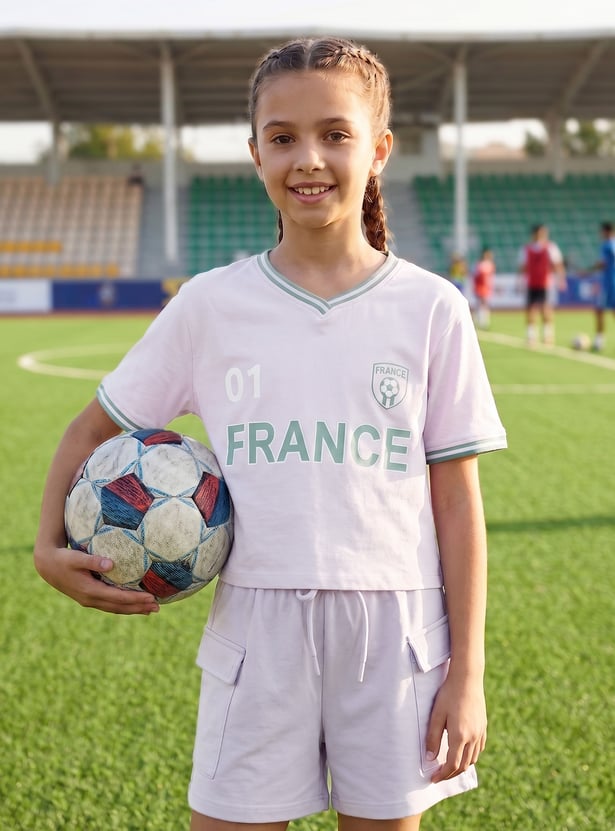 Girls Printed Sports T-shirt