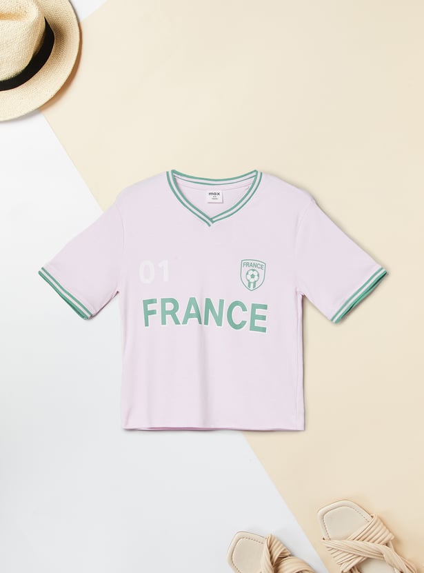 Girls Printed Sports T-shirt