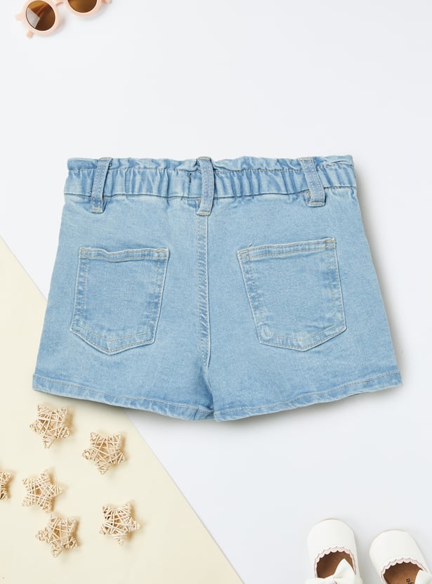 Girls Embroidered Denim Shorts