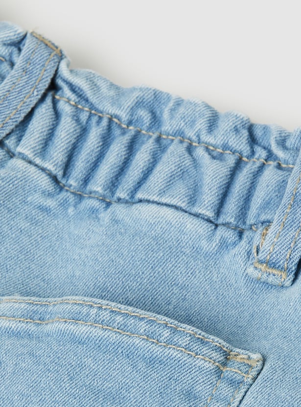 Girls Embroidered Denim Shorts