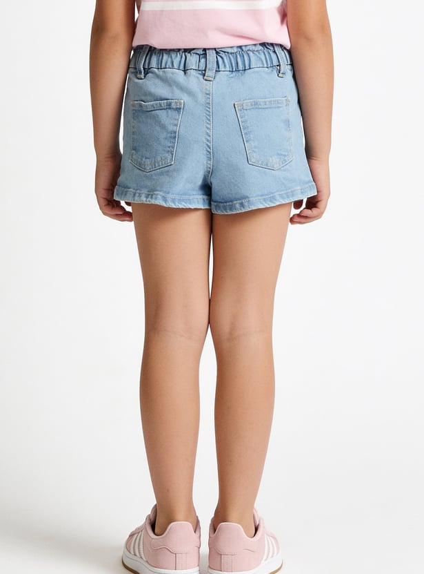 Girls Embroidered Denim Shorts