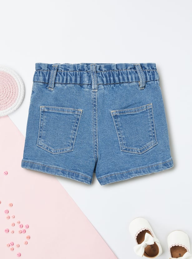 Girls Embroidered Denim Shorts