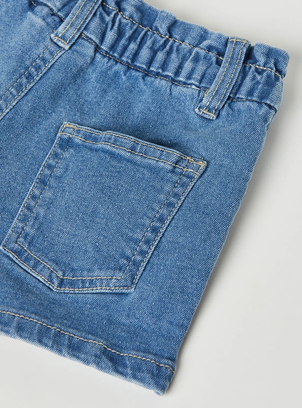 Girls Embroidered Denim Shorts