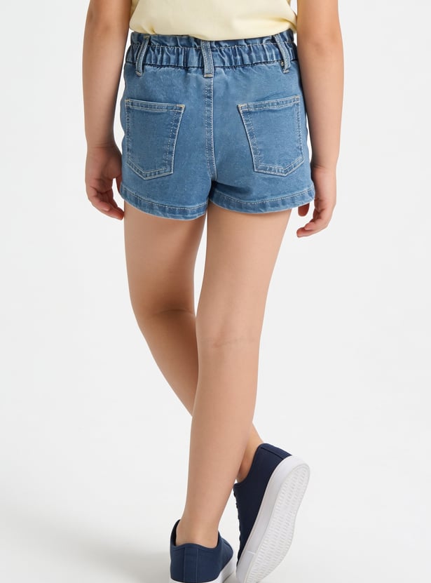Girls Embroidered Denim Shorts