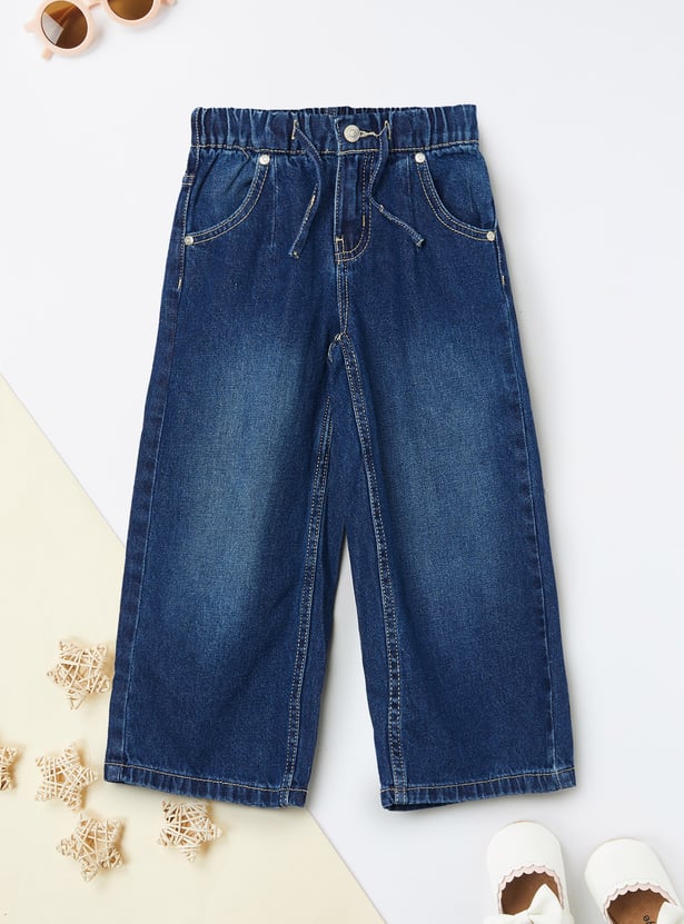 Girls High-Rise Wide Leg Jeans