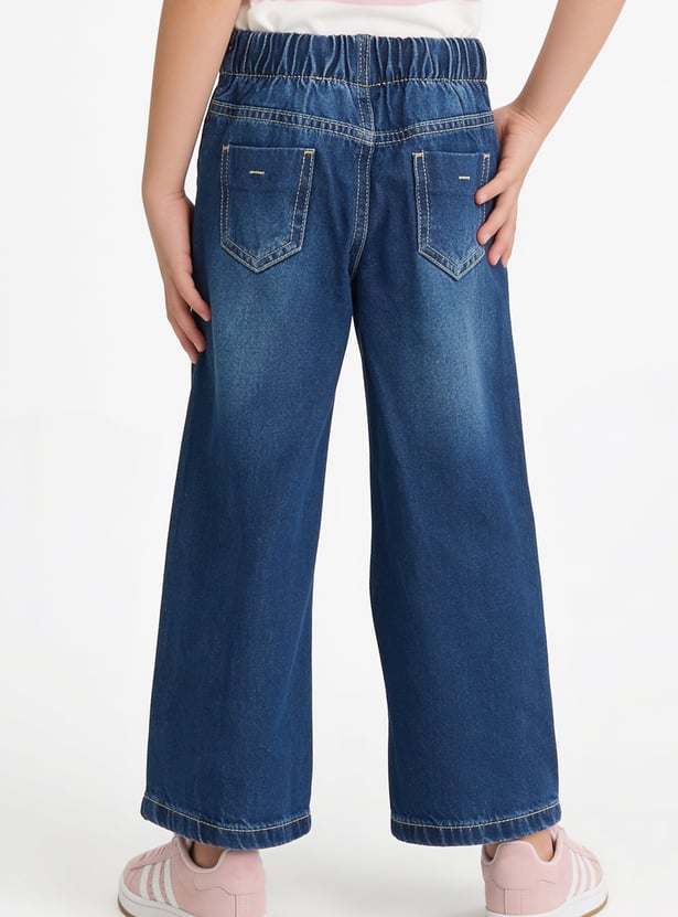 Girls High-Rise Wide Leg Jeans