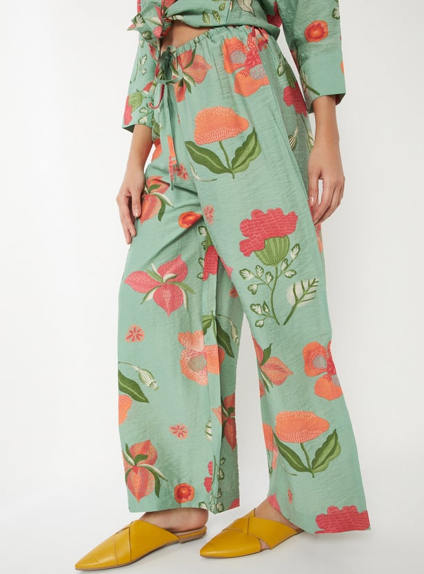Women Floral Print Palazzos