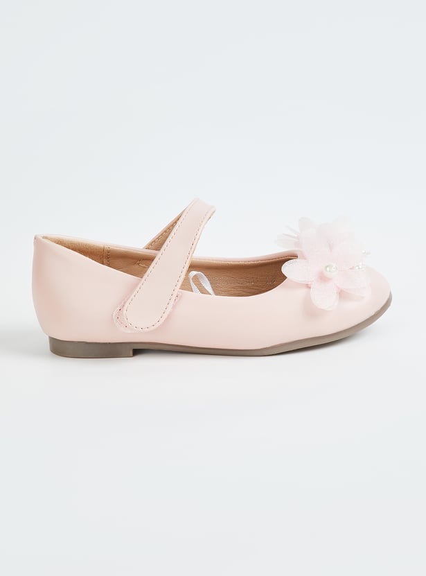 Girls Floral Design Mary Janes