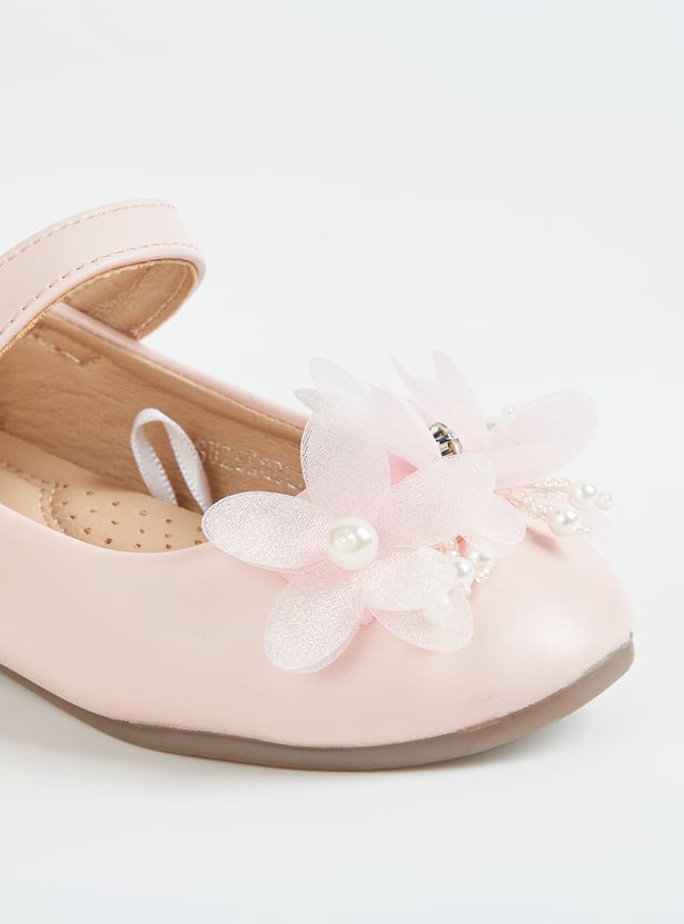 Girls Floral Design Mary Janes