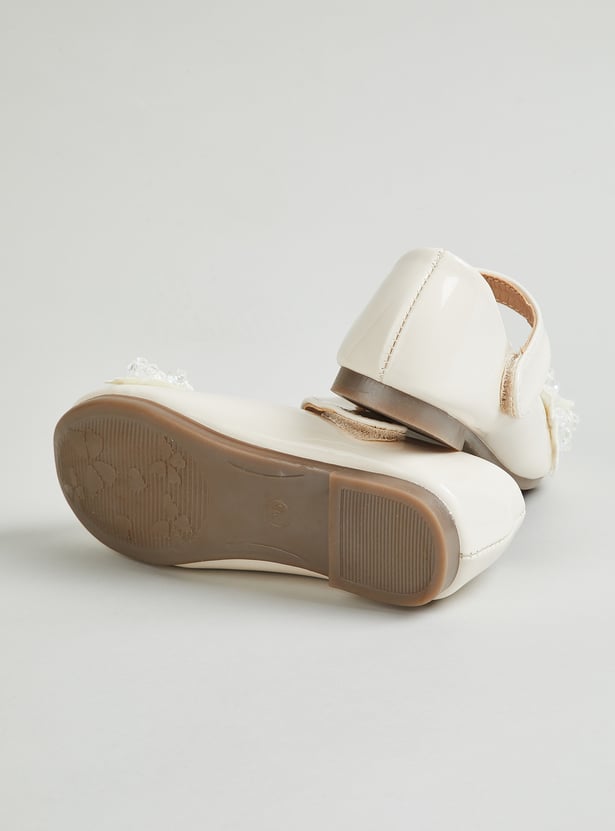 Girls Embellished Mary Janes with Velcro Closure