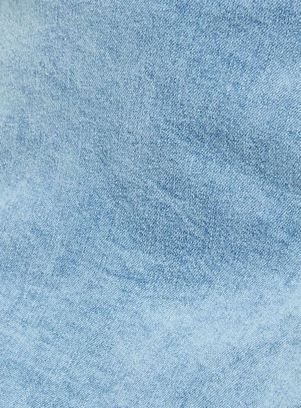 URB_N Women Washed Denim Skort