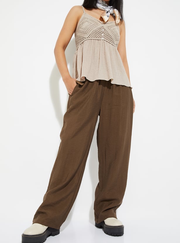 ALAYA F x URB_N Textured Pull On Trousers