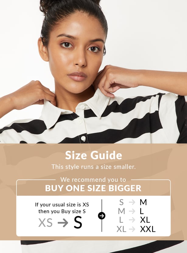 Women Striped Polo T-shirt