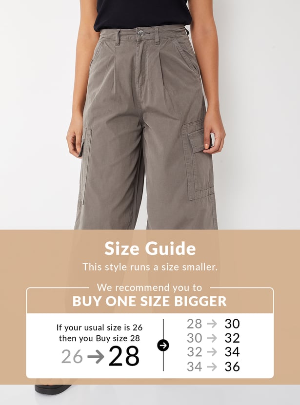 Women Solid Cargo Trousers