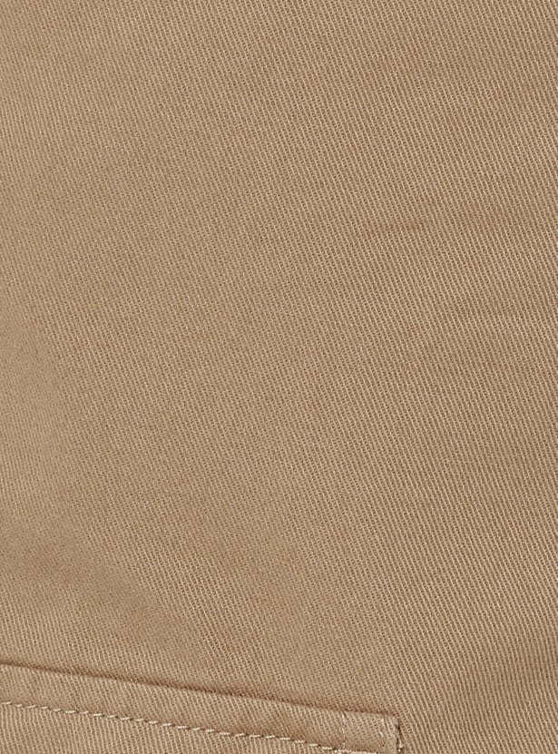 Women Solid Wide Leg Cargo Trousers