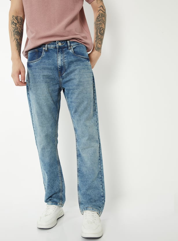 Men Washed Regular Fit Jeans