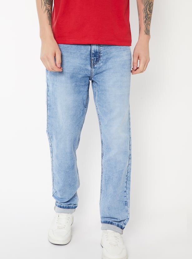 Men Dark Wash Relaxed Fit Jeans