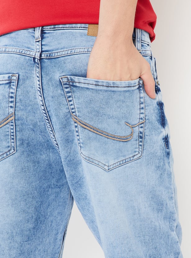 Men Dark Wash Relaxed Fit Jeans