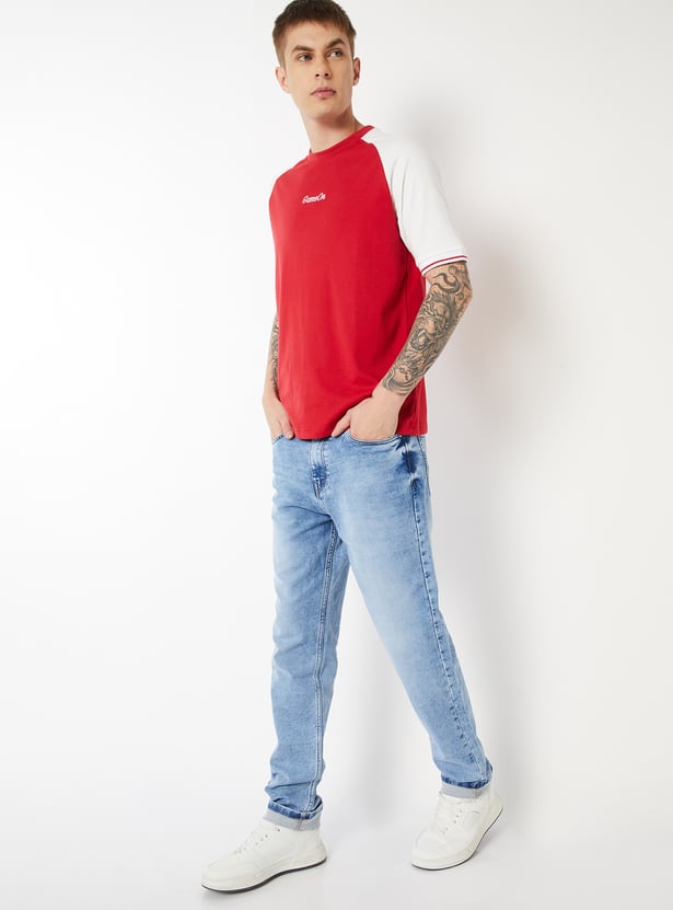 Men Dark Wash Relaxed Fit Jeans