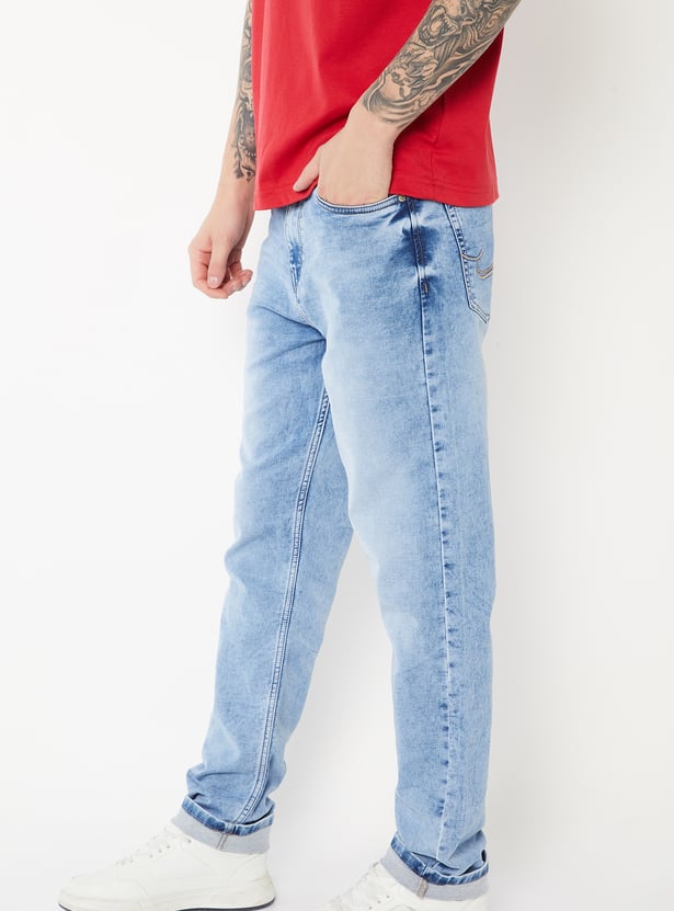 Men Dark Wash Relaxed Fit Jeans