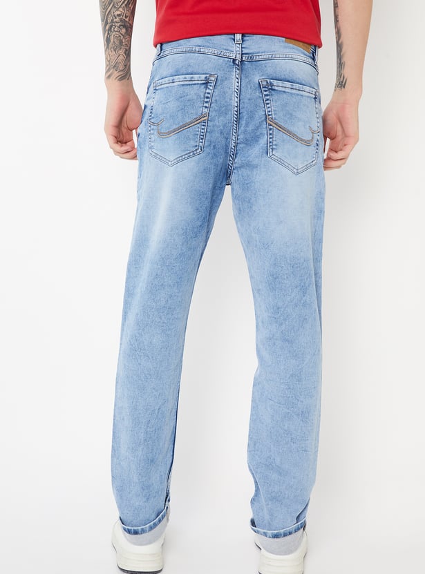 Men Dark Wash Relaxed Fit Jeans