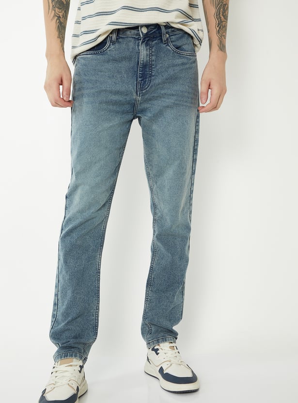 Men Dark Wash Relaxed Fit Jeans