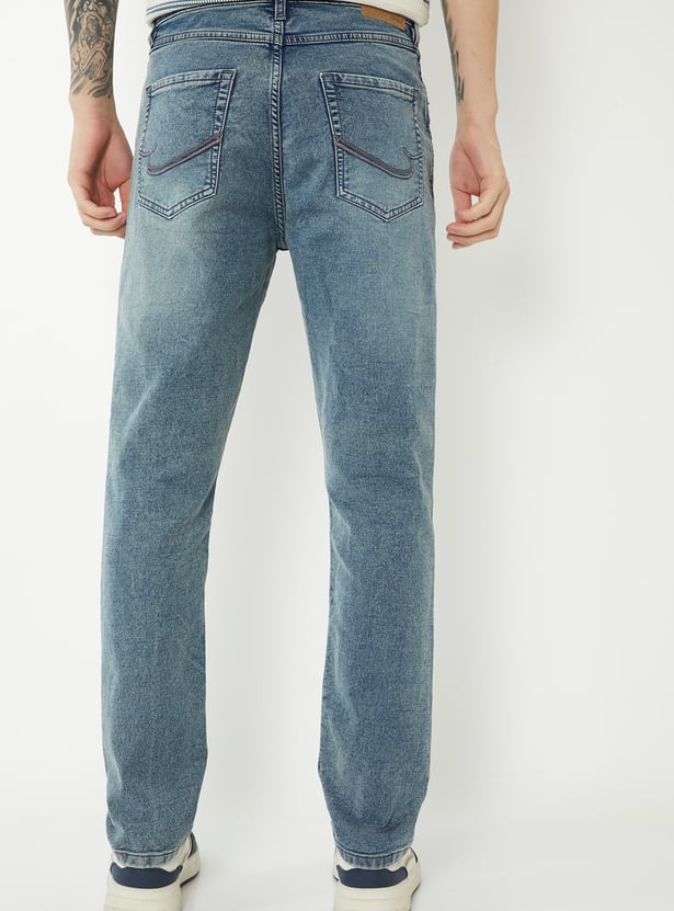 Men Dark Wash Relaxed Fit Jeans