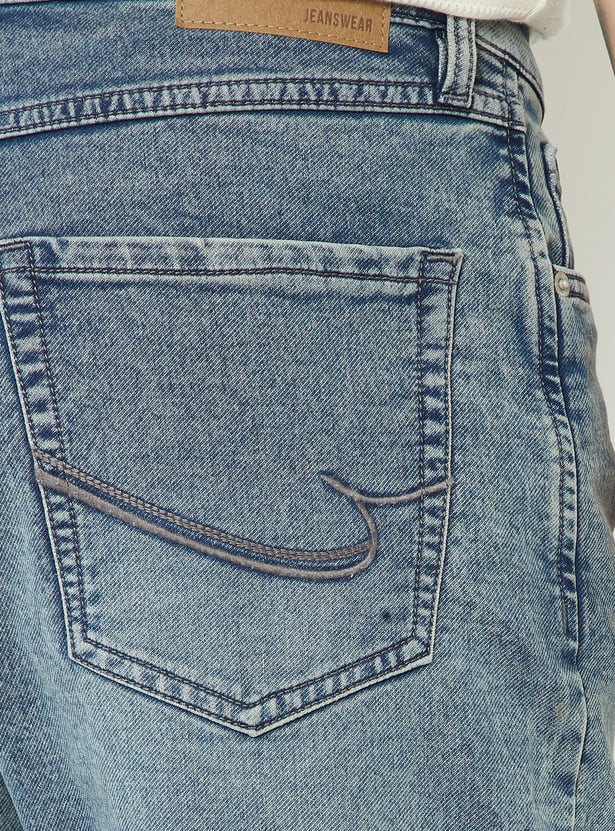 Men Dark Wash Relaxed Fit Jeans