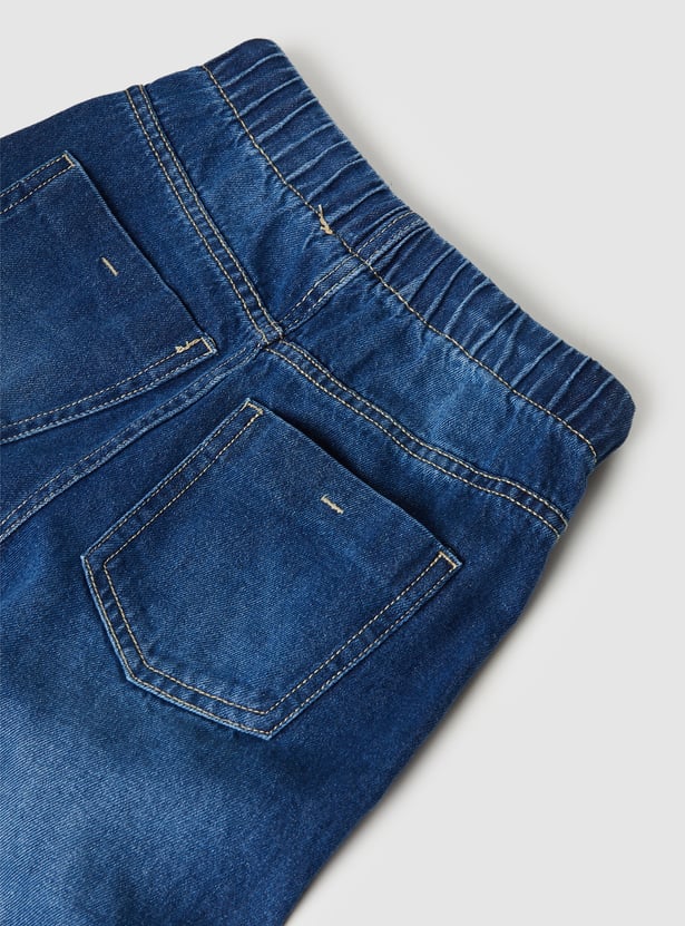 Girls Solid Wide Leg Jeans