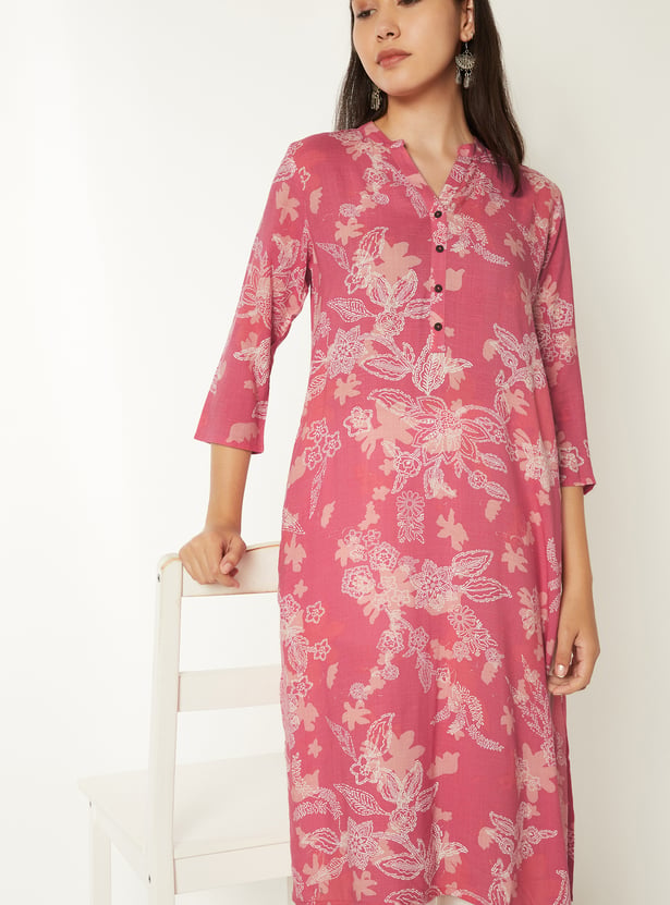 Women Floral Print Straight Kurta