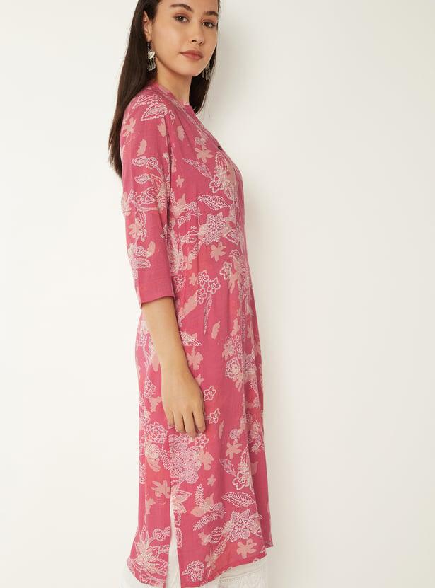 Women Floral Print Straight Kurta