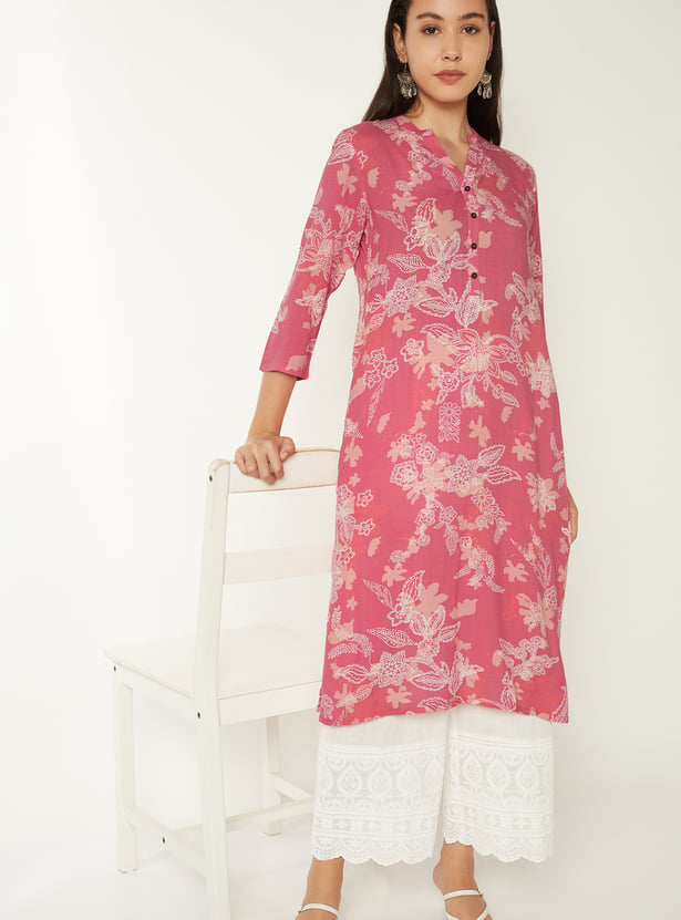Women Floral Print Straight Kurta