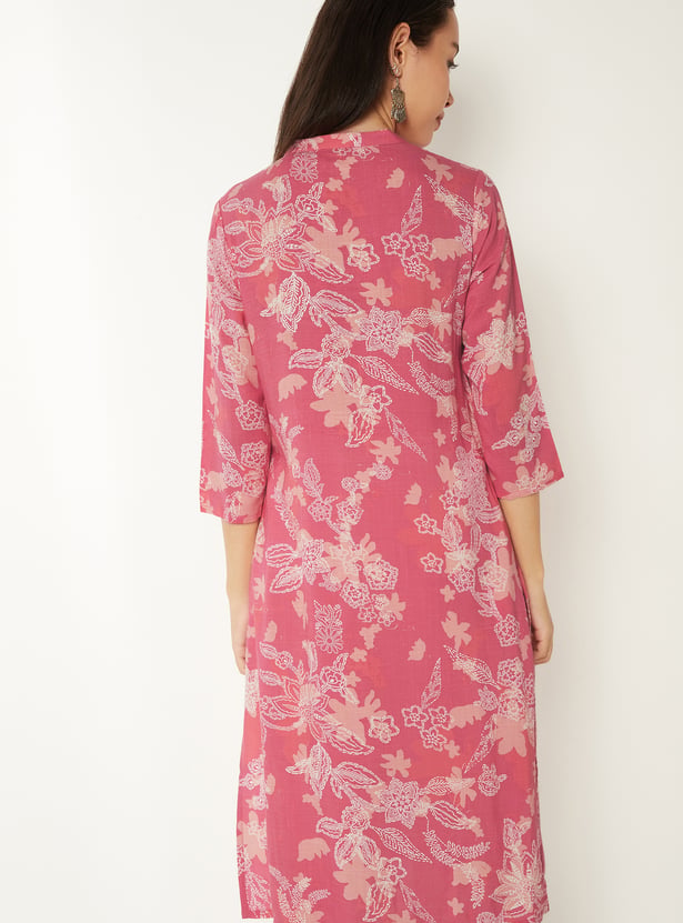 Women Floral Print Straight Kurta