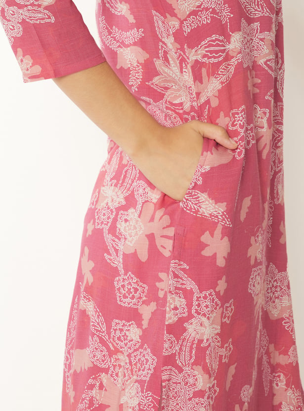 Women Floral Print Straight Kurta