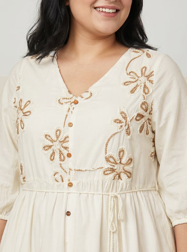 Women Embroidered Tiered Dress