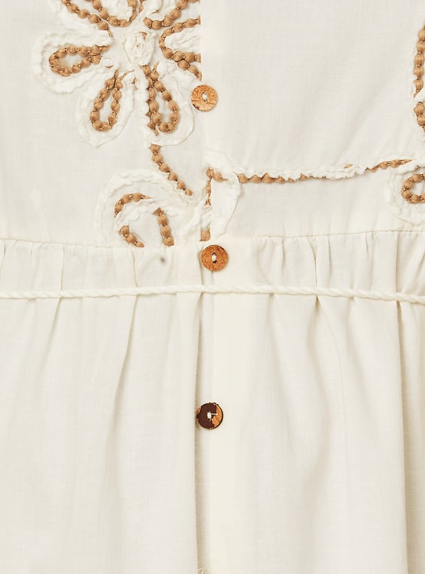 Women Embroidered Tiered Dress