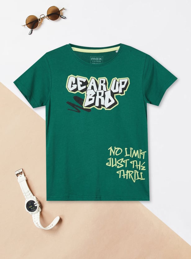 Boys Typographic Print T-shirt