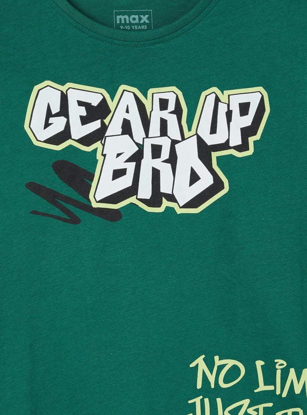 Boys Typographic Print T-shirt