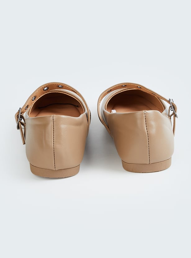 Women Grommet-Detailed Mary Janes